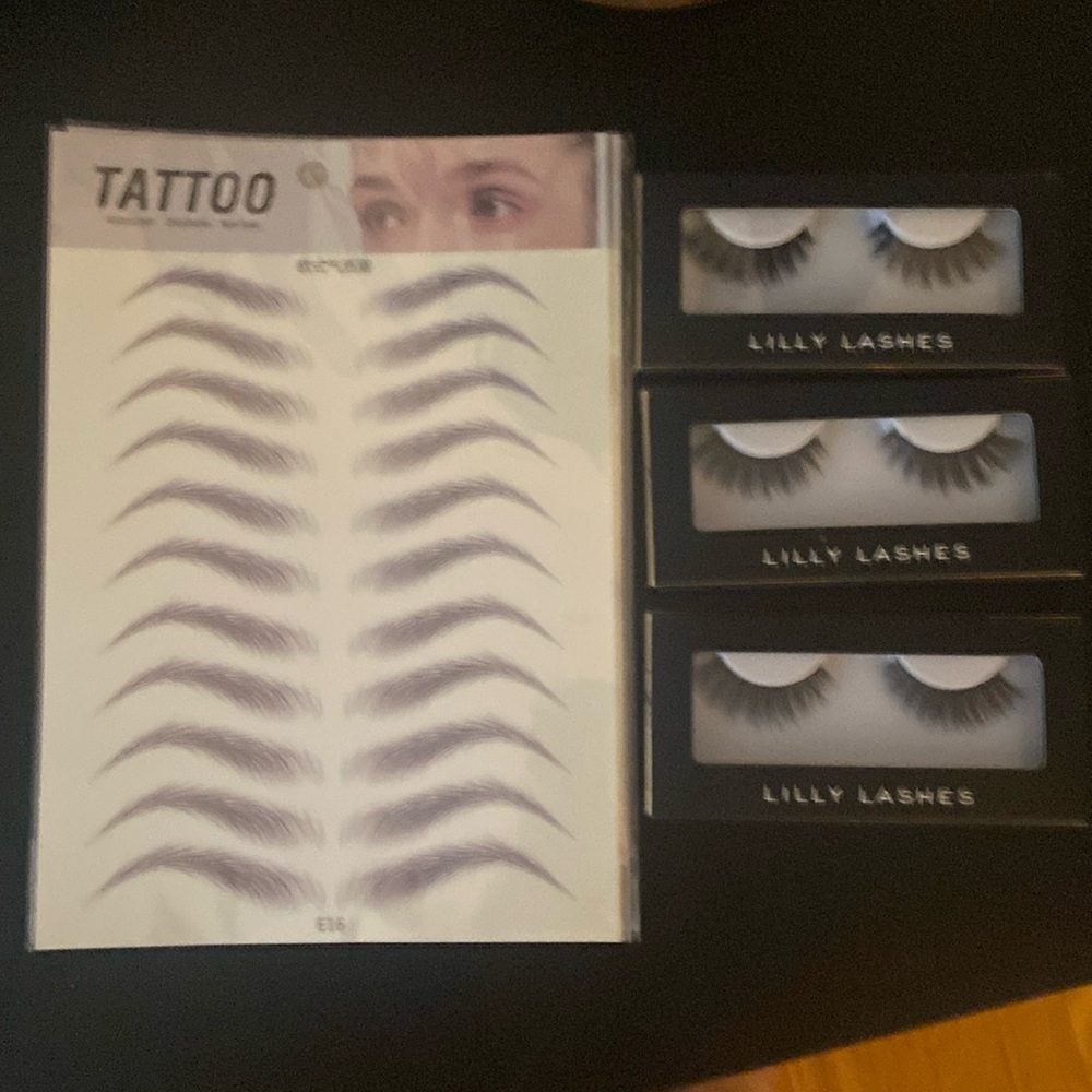 Sold separately each pair of lashes   Tattoo eye brows for free with purchase